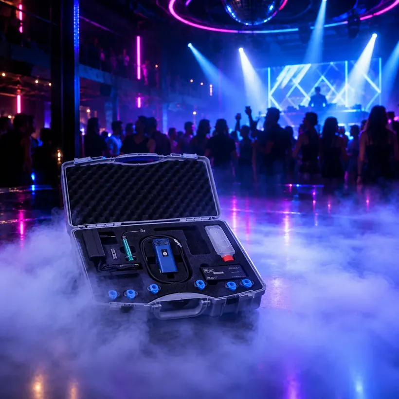 Look Tiny FX – walizka z kompaktową wytwornicą mgły na parkiecie klubu